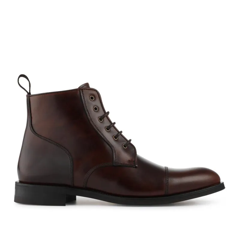 Chalkwell Blake Stitched Leather Lace Up Boots - CHALKWELL / 327 853 - Cognac sold by Jones Bootmaker