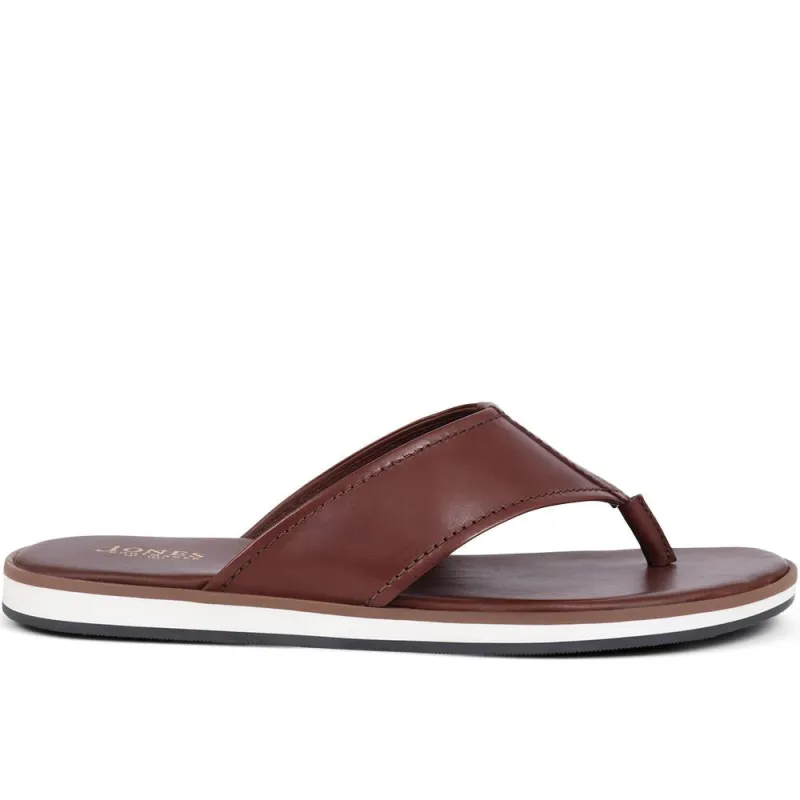 Wealdstone Leather Toe-Post Sandals  - WEALDSTONE / 325 004 - Dark Brown sold by Jones Bootmaker