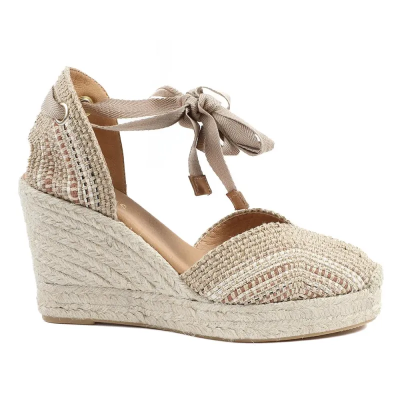 Alyssa Wedge Espadrille Sandals - ALYSSA / 320 328 - Beige Multi sold by Jones Bootmaker
