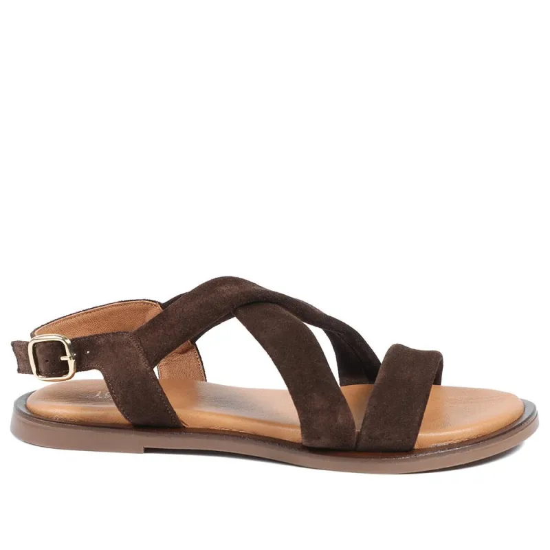 Hali Leather Sandals - HALI / 325 324 - Choco Suede made by Jones Bootmaker