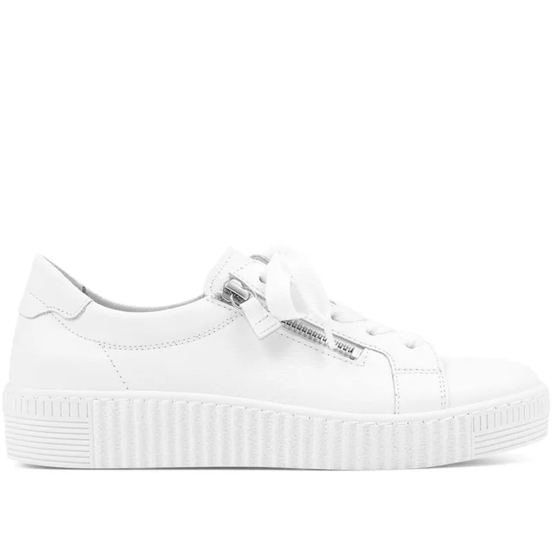 Wisdom Dual Zip Flatform Trainers - GAB31501 / 317 499 - White made by Jones Bootmaker