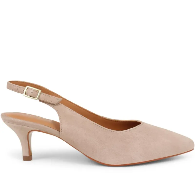 Zaria Slingback Heels  - ZARIA / 325 142 - Beige made by Jones Bootmaker