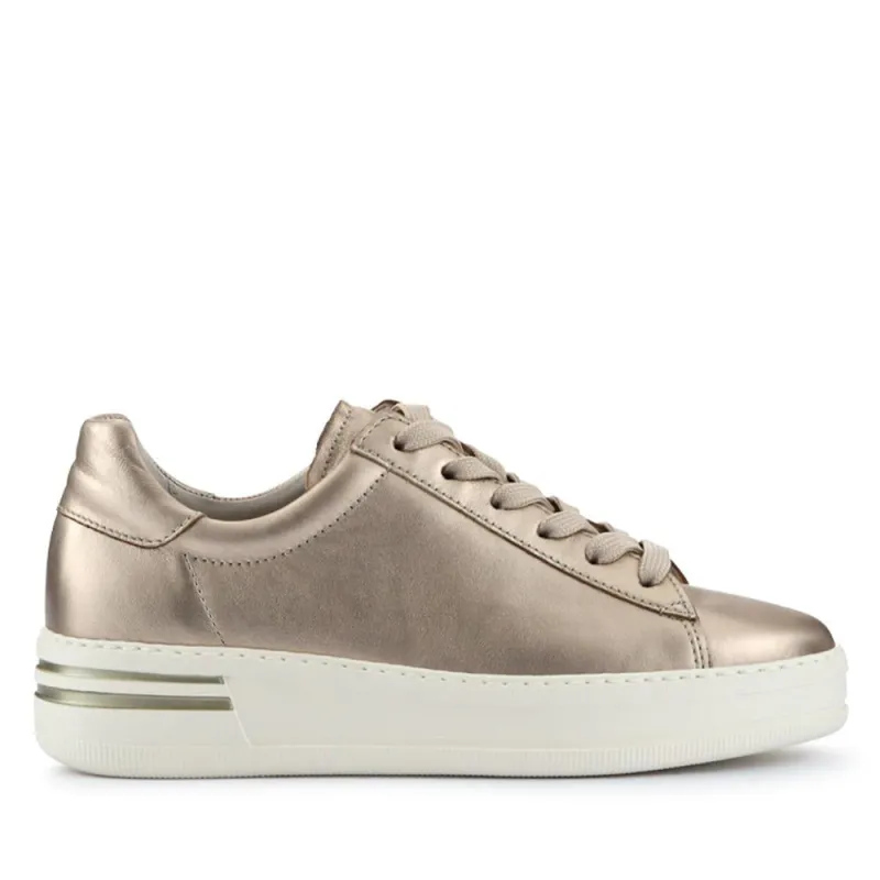 Keystone Gabor Leather Lace-Up Chunky Trainers - GAB41504 / 326 981 - Metallic sold by Jones Bootmaker