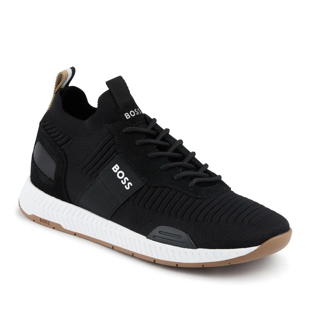 Knitted-Upper Trainers W/ Branding & Suede Trims - HUGO41502 / 327 622 - Charcoal sold by Jones Bootmaker product image thumbnail 2