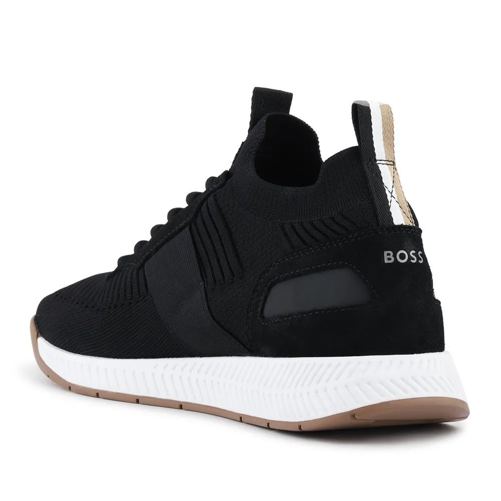 Knitted-Upper Trainers W/ Branding & Suede Trims - HUGO41502 / 327 622 - Charcoal sold by Jones Bootmaker product image thumbnail 3