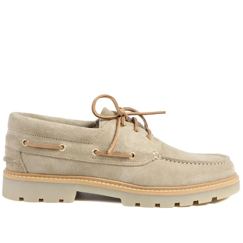 Perivale Chunky Leather Moccasins - PERIVALE / 328 812 - Sand Suede sold by Jones Bootmaker