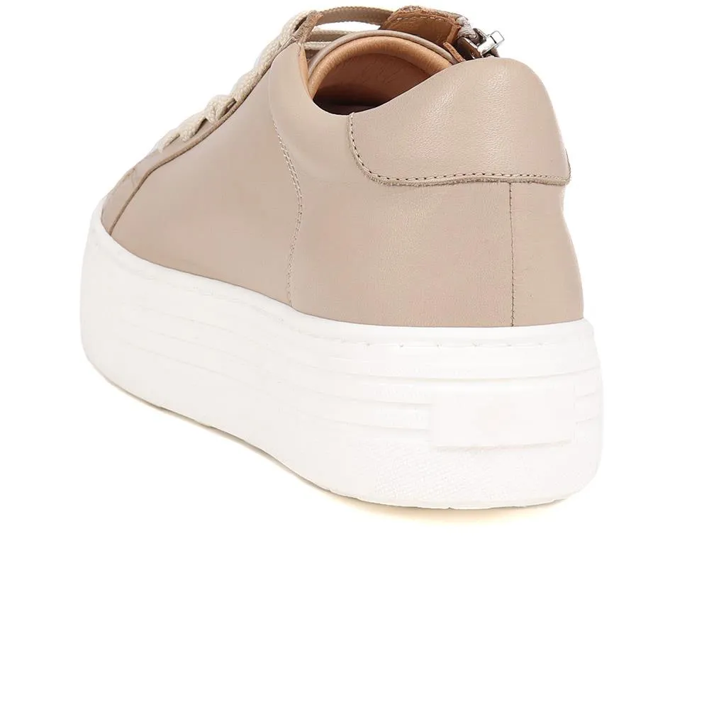 Amaliada Leather Platform Trainers - AMALIADA / 325 316 - Stone sold by Jones Bootmaker product image thumbnail 3