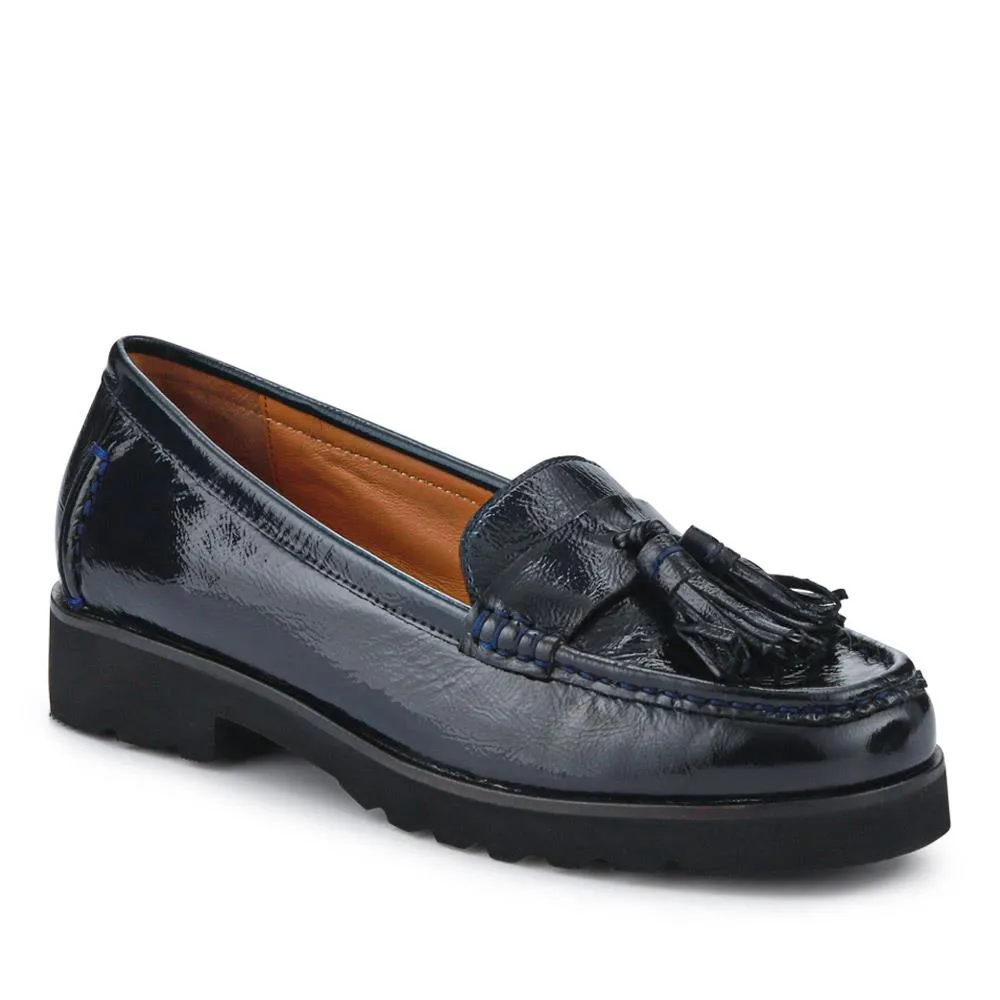 Leather Casual Slip-On Shoes - GERANIUM2 / 326 780 - Navy Patent sold by Jones Bootmaker product image thumbnail 2