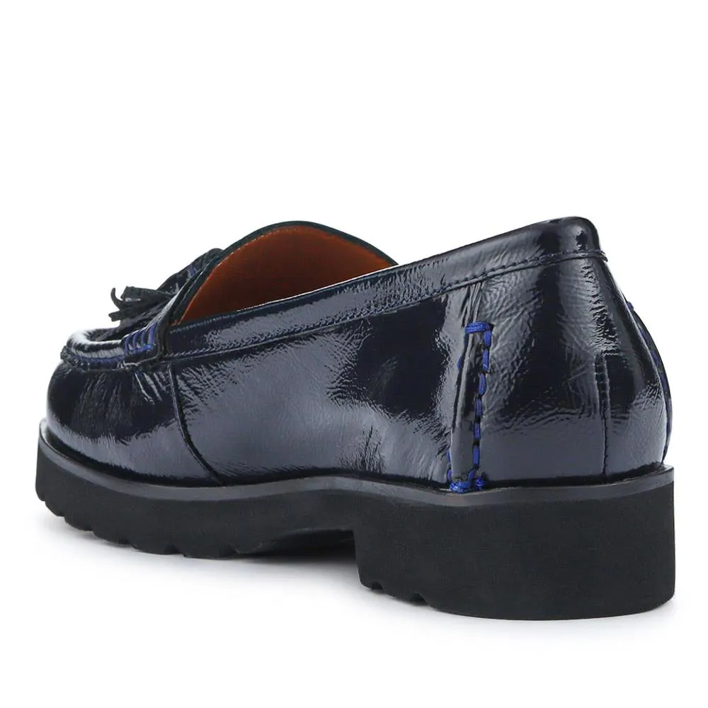 Leather Casual Slip-On Shoes - GERANIUM2 / 326 780 - Navy Patent sold by Jones Bootmaker product image thumbnail 3