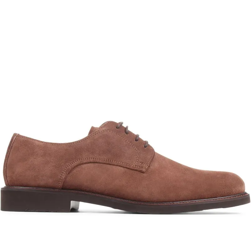 Minster Leather Derby Shoes - MINSTER / 322 818 - Brown Suede made by Jones Bootmaker