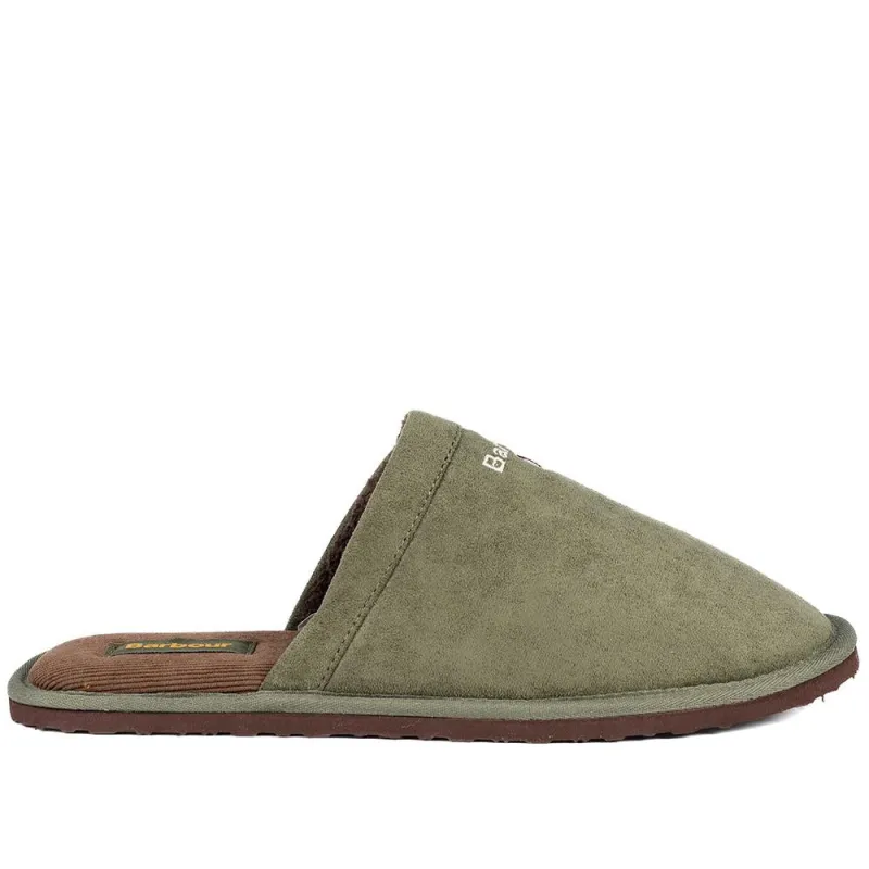 Cushioned Mule Slippers - BARBR40502 / 325 693 - Olive sold by Jones Bootmaker