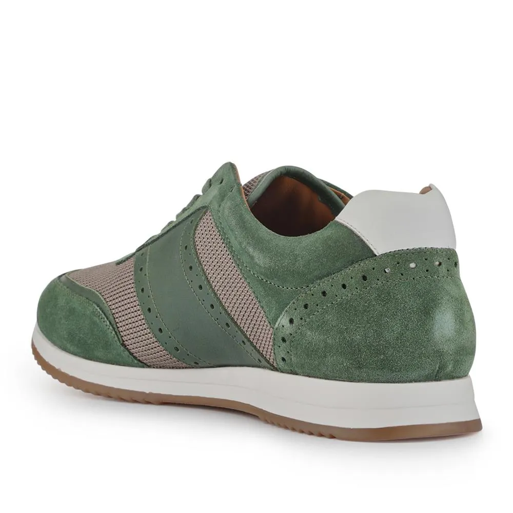 Sergio Lace-Up Leather Trainers - SERGIO / 328 071 - Olive Suede sold by Jones Bootmaker product image thumbnail 3