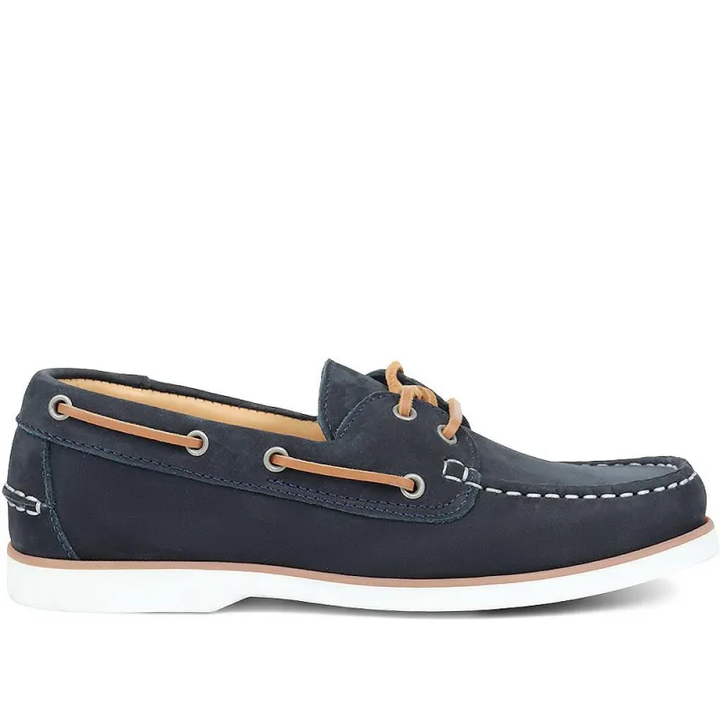 Patrizia Leather Boat Shoes - PATRIZIA / 322 369 - Navy sold by Jones Bootmaker