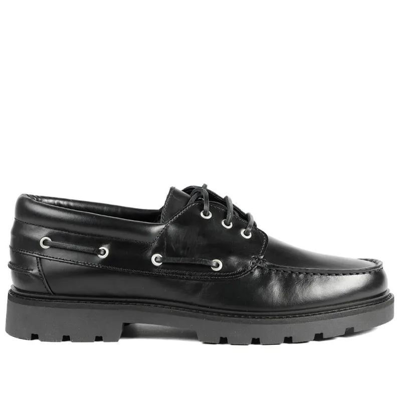 Perivale Chunky Leather Moccasins - PERIVALE / 328 812 - Black sold by Jones Bootmaker