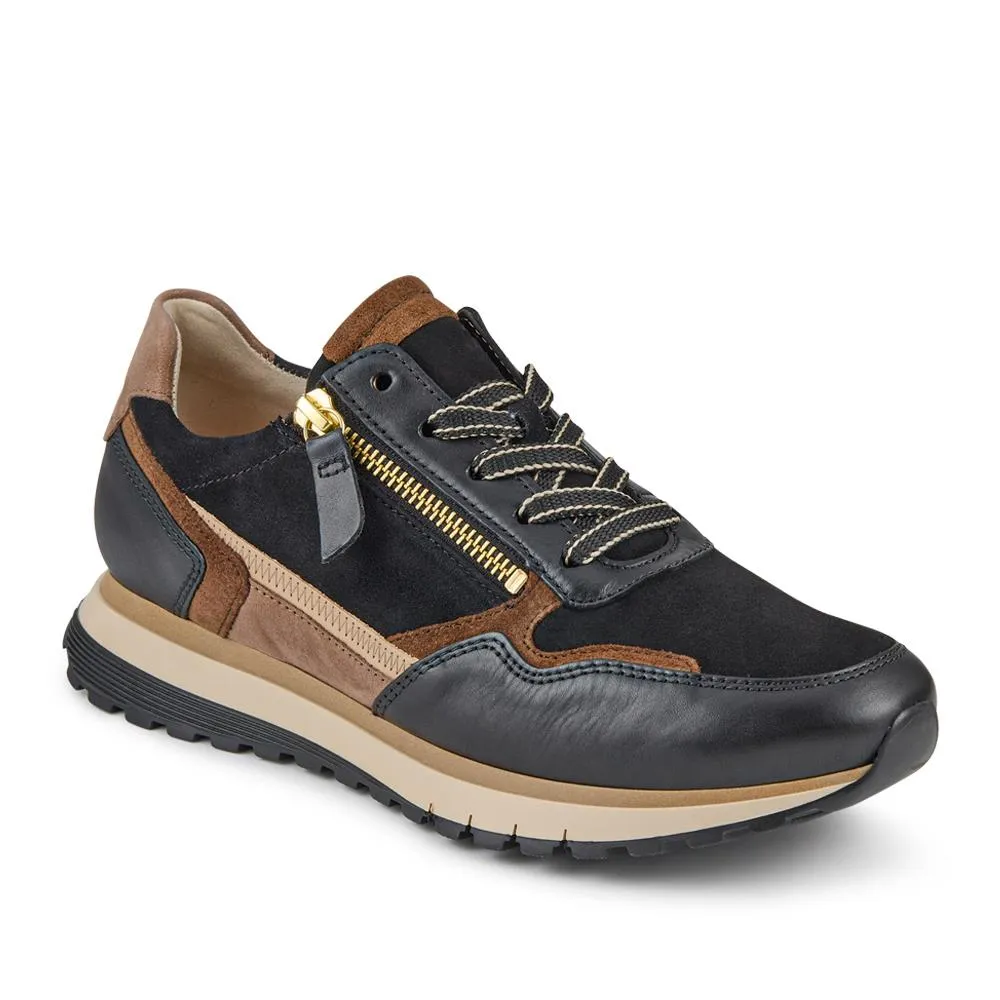 Hollywell Gabor Leather Zip & Lace Trainers - GAB42502 / 327 741 - Brown Multi sold by Jones Bootmaker product image thumbnail 2