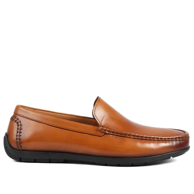 Rawston Wide Fit Smart Leather Slip-On Shoes - RAWSTON / 327 069 - Tan sold by Jones Bootmaker