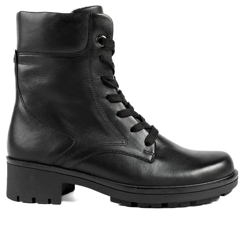 Gabor Wide Fit Leather Lace Up Ankle Boots - GAB42555 / 329 506 - Black sold by Jones Bootmaker