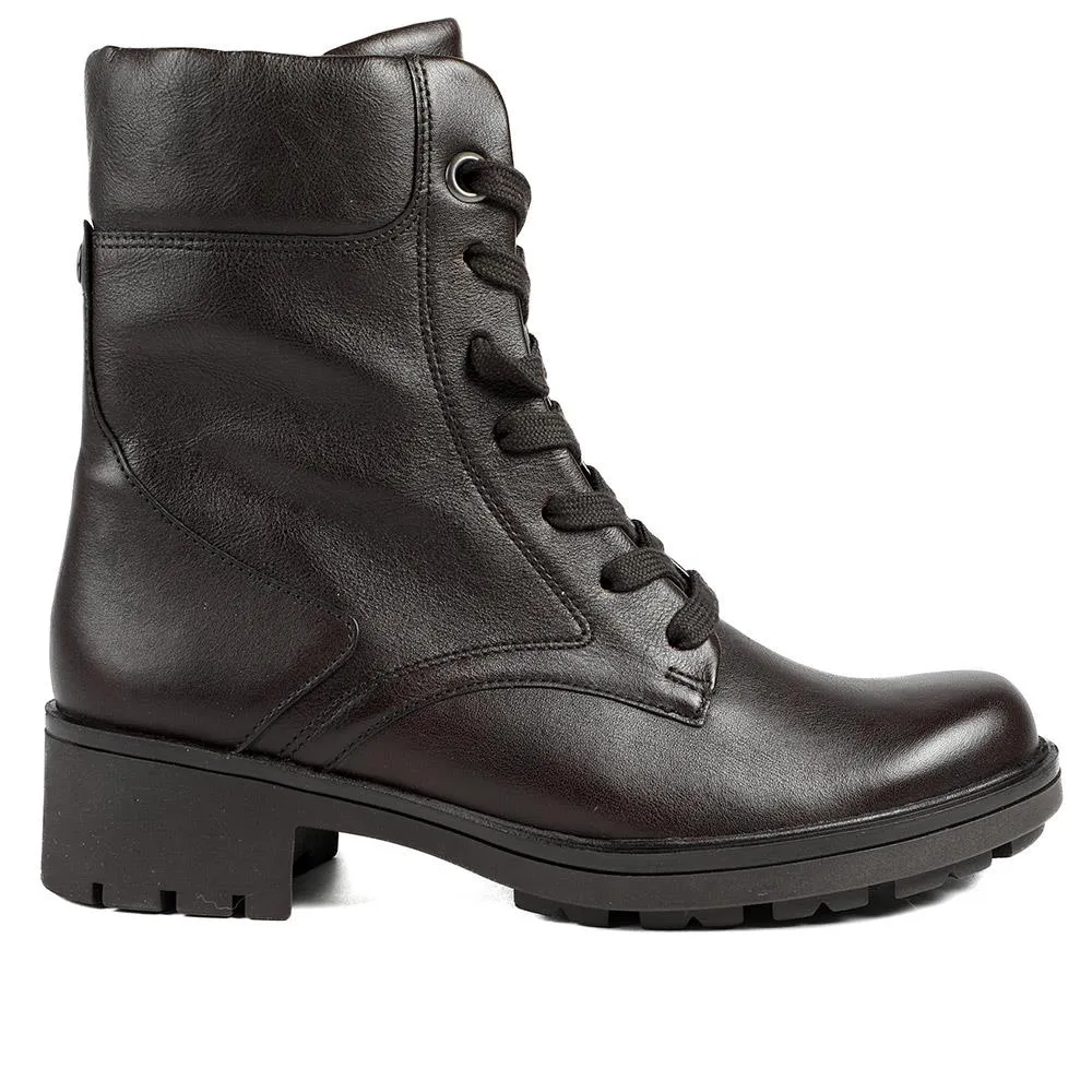 Gabor Wide Fit Leather Lace Up Ankle Boots - GAB42555 / 329 506 - Dark Brown sold by Jones Bootmaker
