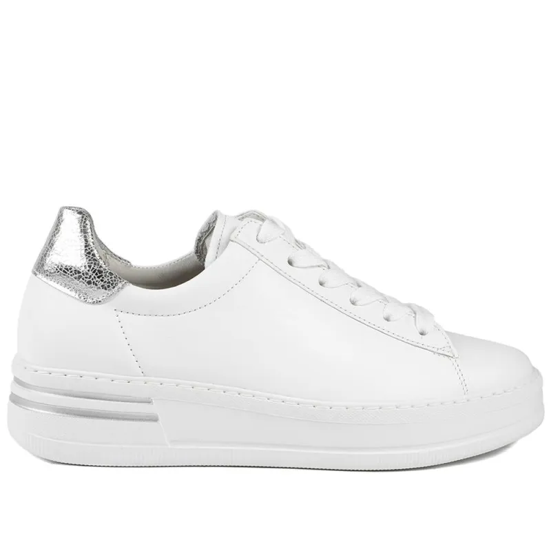 Keystone Gabor Leather Lace-Up Chunky Trainers - GAB41504 / 326 981 - White sold by Jones Bootmaker