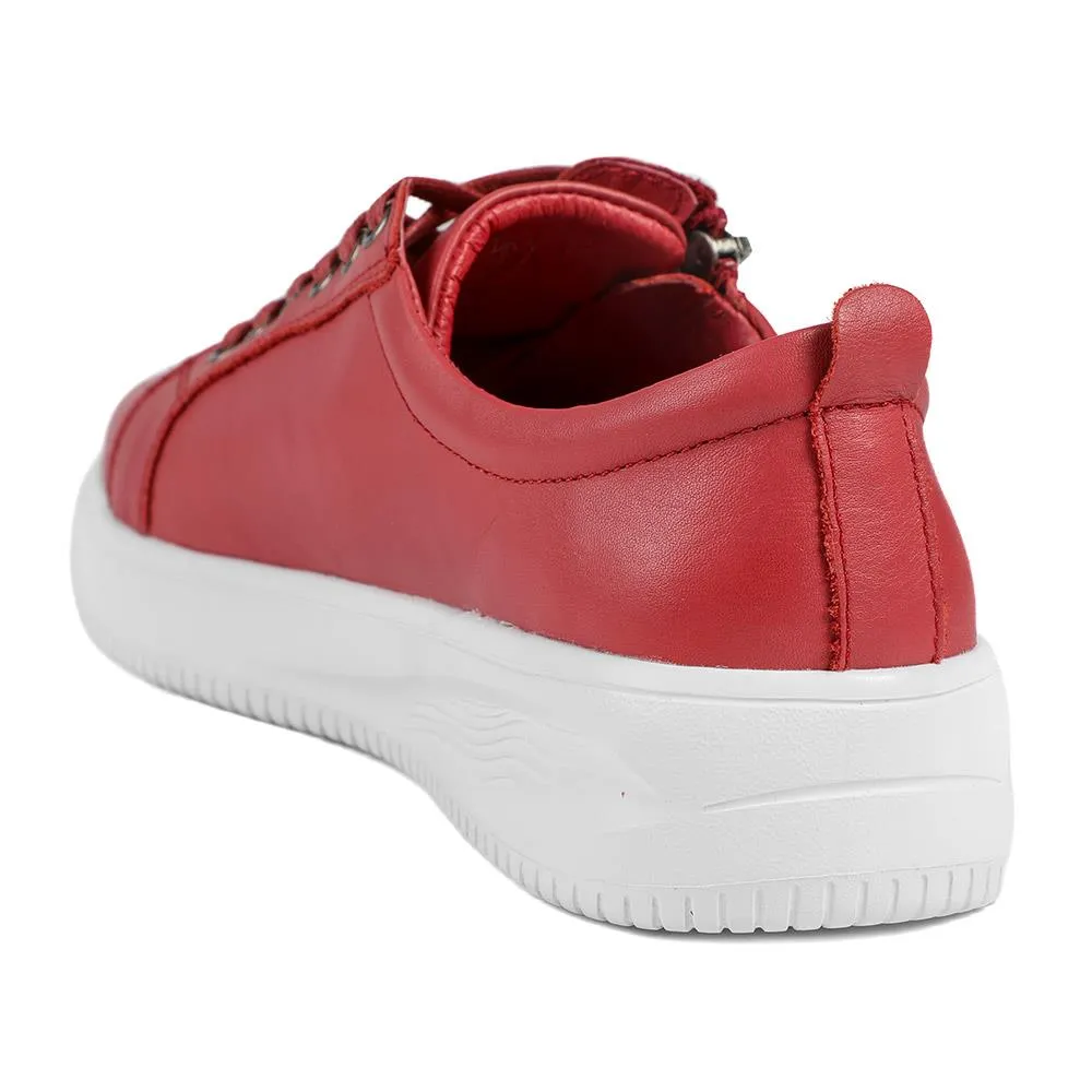 Anara Zip & Lace Leather Trainers - ANARA / 329 010 - Red sold by Jones Bootmaker product image thumbnail 3