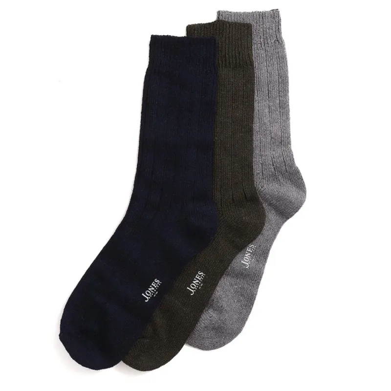 Three Pack Mens Neutral Toned Socks - ASENA38500 / 324 684 sold by Jones Bootmaker