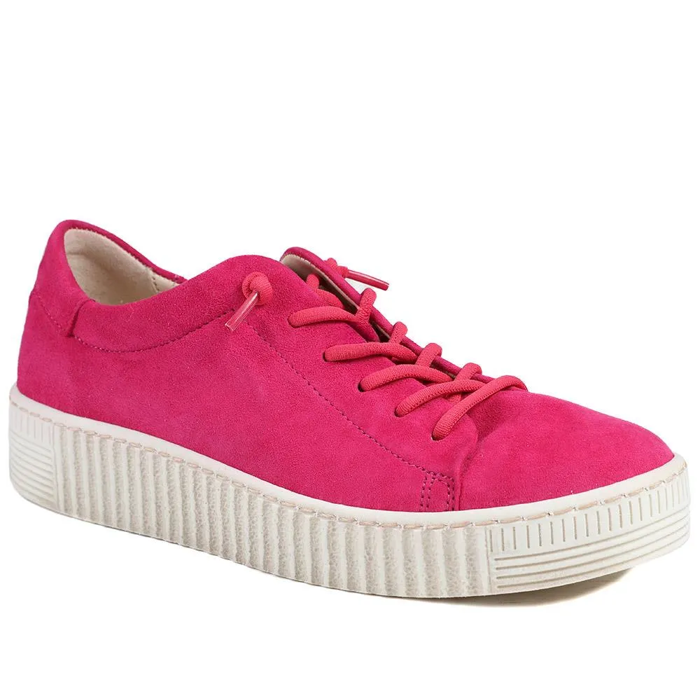 Gabor Casual Leather Lace Up Trainers - GAB43002 / 328 668 - Hot Pink sold by Jones Bootmaker product image thumbnail 3