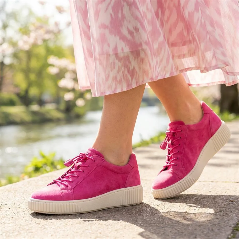 Gabor Casual Leather Lace Up Trainers - GAB43002 / 328 668 - Hot Pink sold by Jones Bootmaker product image thumbnail 2