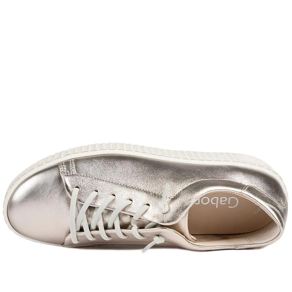 Gabor Casual Leather Lace Up Trainers - GAB43002 / 328 668 - Gold sold by Jones Bootmaker product image thumbnail 5