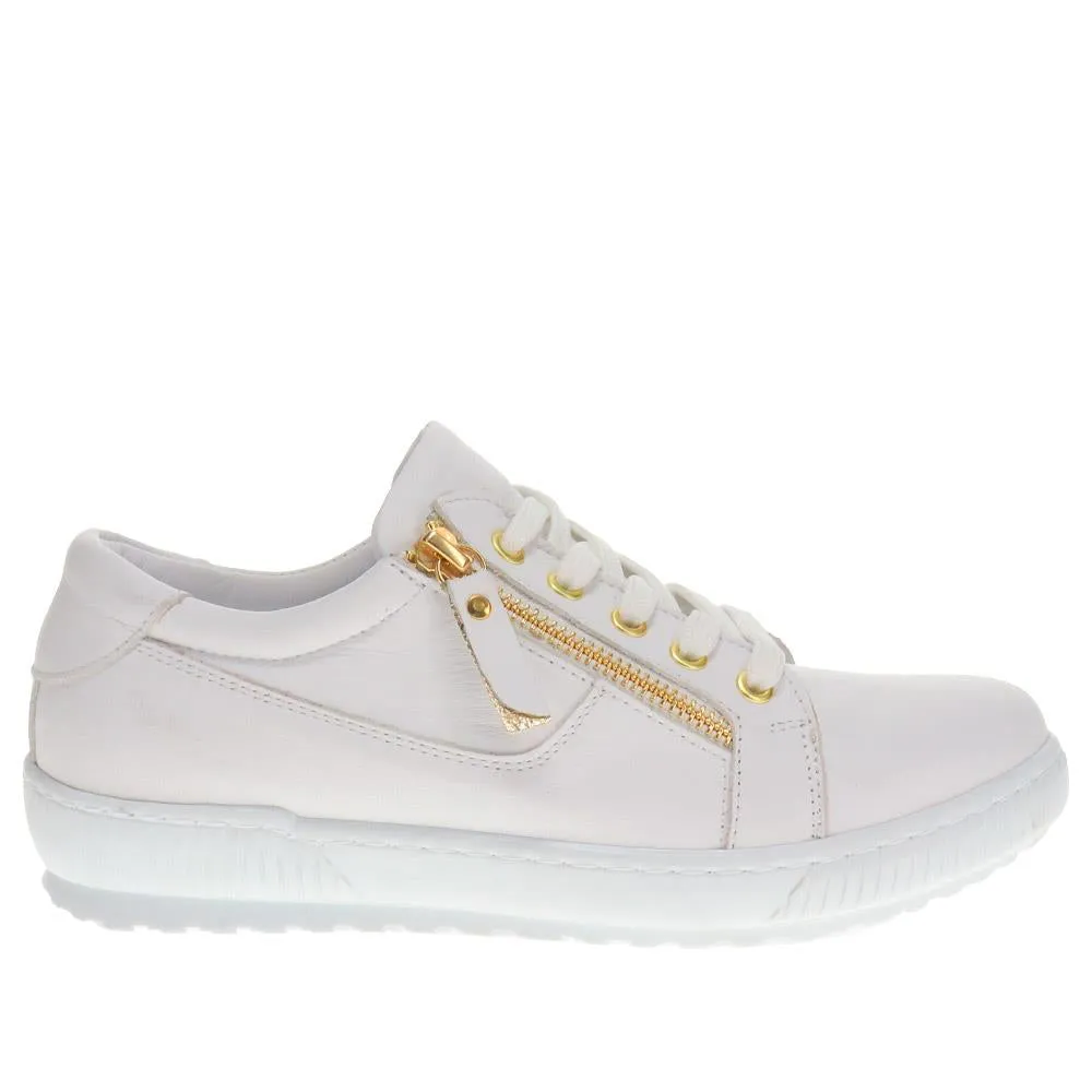 Padova Leather Lace-Up Trainers - PADOVA / 320 235 - White sold by Jones Bootmaker