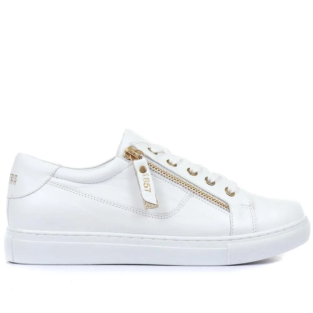 Padova Leather Lace-Up Trainers - PADOVA / 320 235 - White sold by Jones Bootmaker product image thumbnail 4