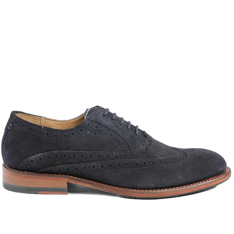 Oliver Sweeney Ledwell Suede Brogues - OLIVR43500 / 329 193 - Navy Suede sold by Jones Bootmaker