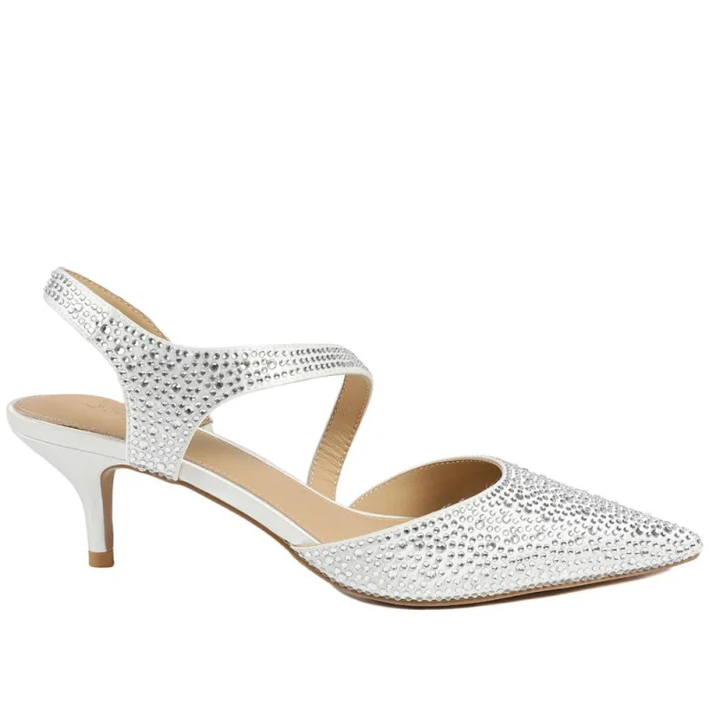Zula Embellished Occasion Court Shoes - ZULA / 329 096 - Ivory made by Jones Bootmaker