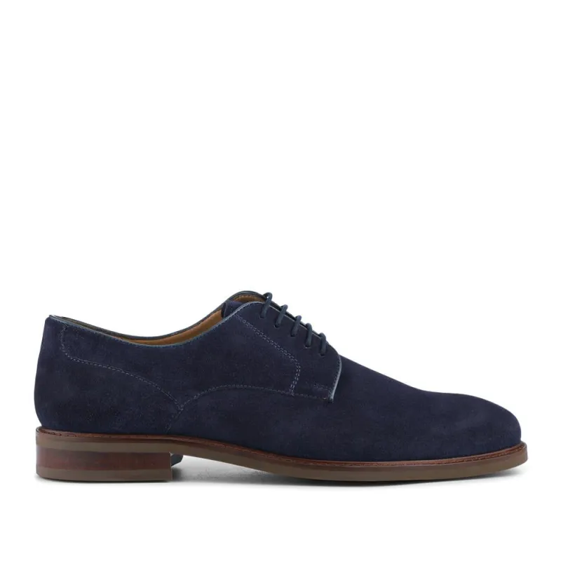 Malachi Smart Casual Leather Lace Up Shoes - MALACHI / 328 710 - Blue Suede made by Jones Bootmaker