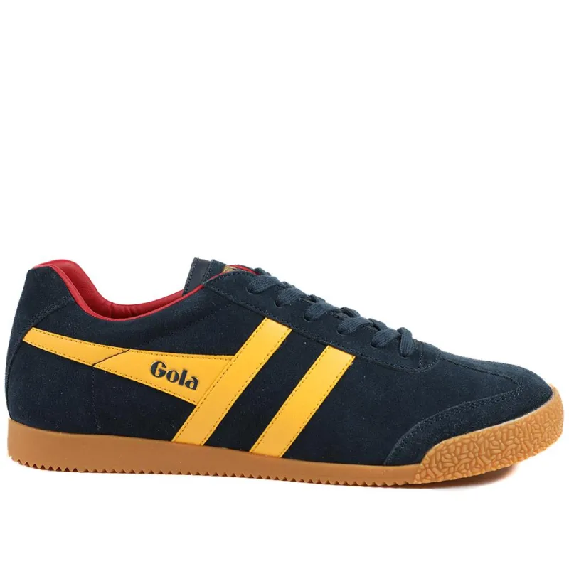 Gola Classics Men's Harrier Suede Trainers - JAC43509 / 328 801 - Navy-Yellow made by Gola
