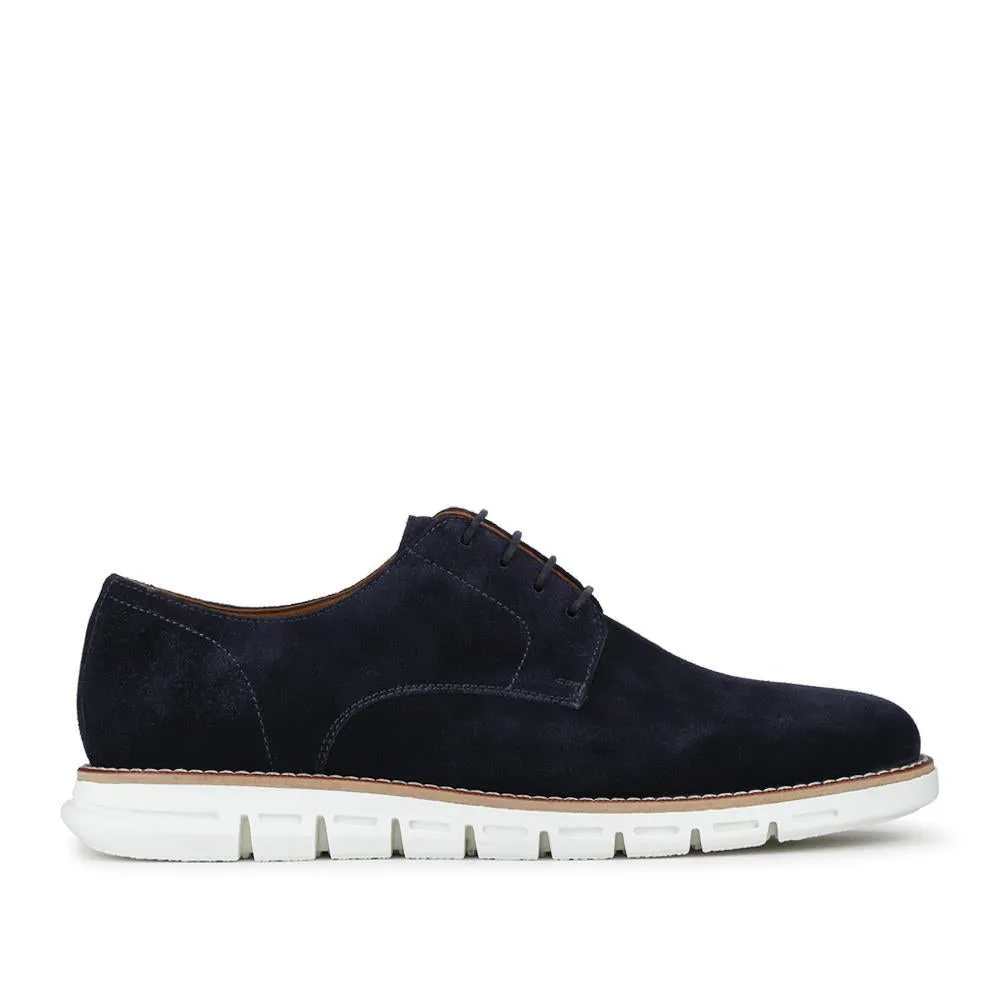 Longtown Leather Lace Up Cushioning Shoes - LONGTOWN / 328 825 - Navy Suede sold by Jones Bootmaker