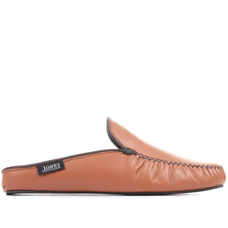 Yarmouth Leather Moccasin Slippers - YARMOUTH / 323 048 - Tan Leather sold by Jones Bootmaker