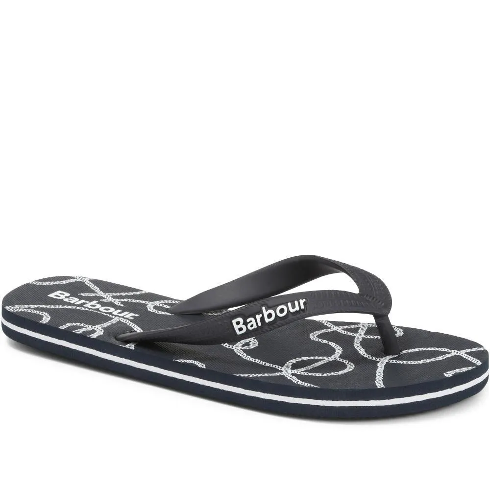 Rope Print Toe Post - BARBR29507 / 315 707 - Navy sold by Jones Bootmaker