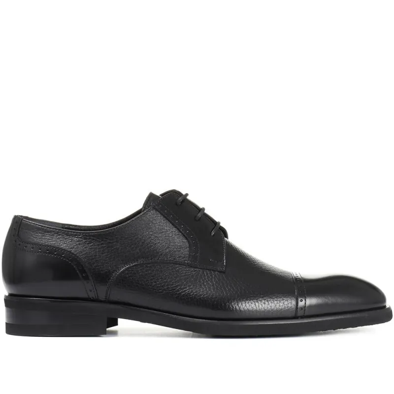 Deer Leather Derby Shoe - CORRE30502 / 317 097 - Black made by Jones Bootmaker