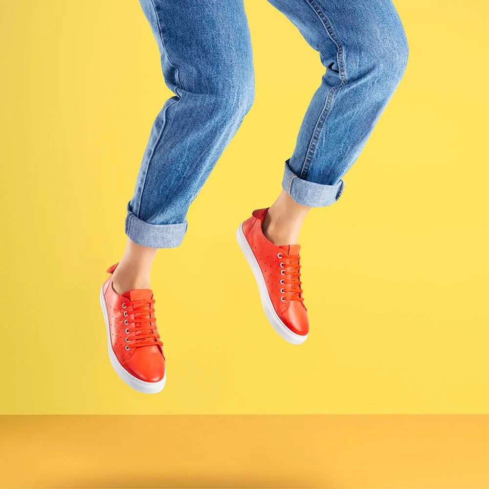 Farrah Leather Lace-Up Trainer - FARRAH / 318 523 - Red sold by Jones Bootmaker product image thumbnail 5