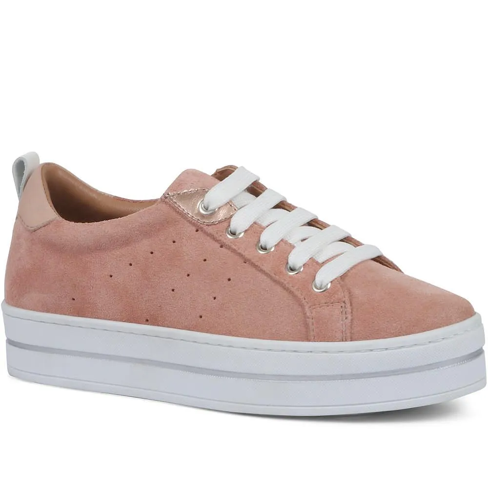 Alisha Leather Lace-Up Trainers - ALISHA / 319 620 - Dusky Pink sold by Jones Bootmaker product image thumbnail 2