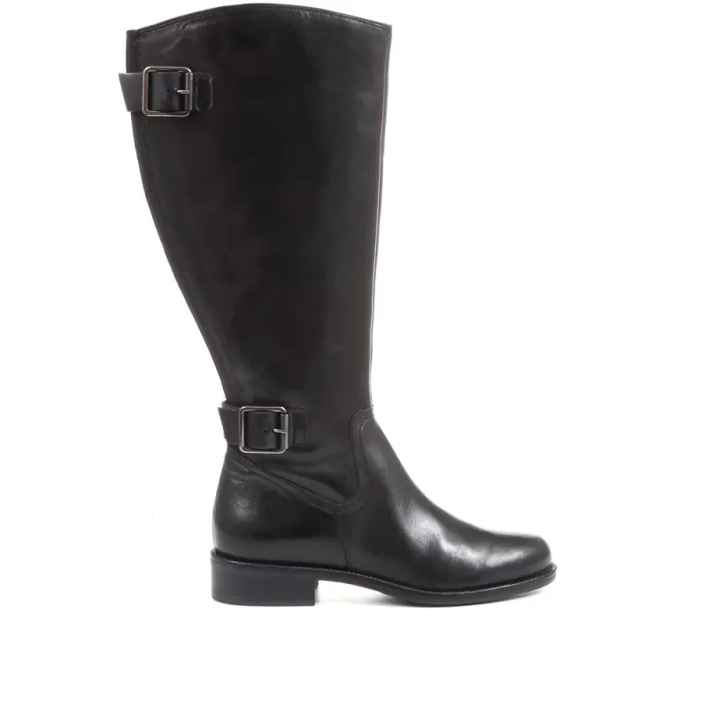 Carrara Wide Calf Fit Boots - CARRARAL / 321 024 - Black made by Jones Bootmaker