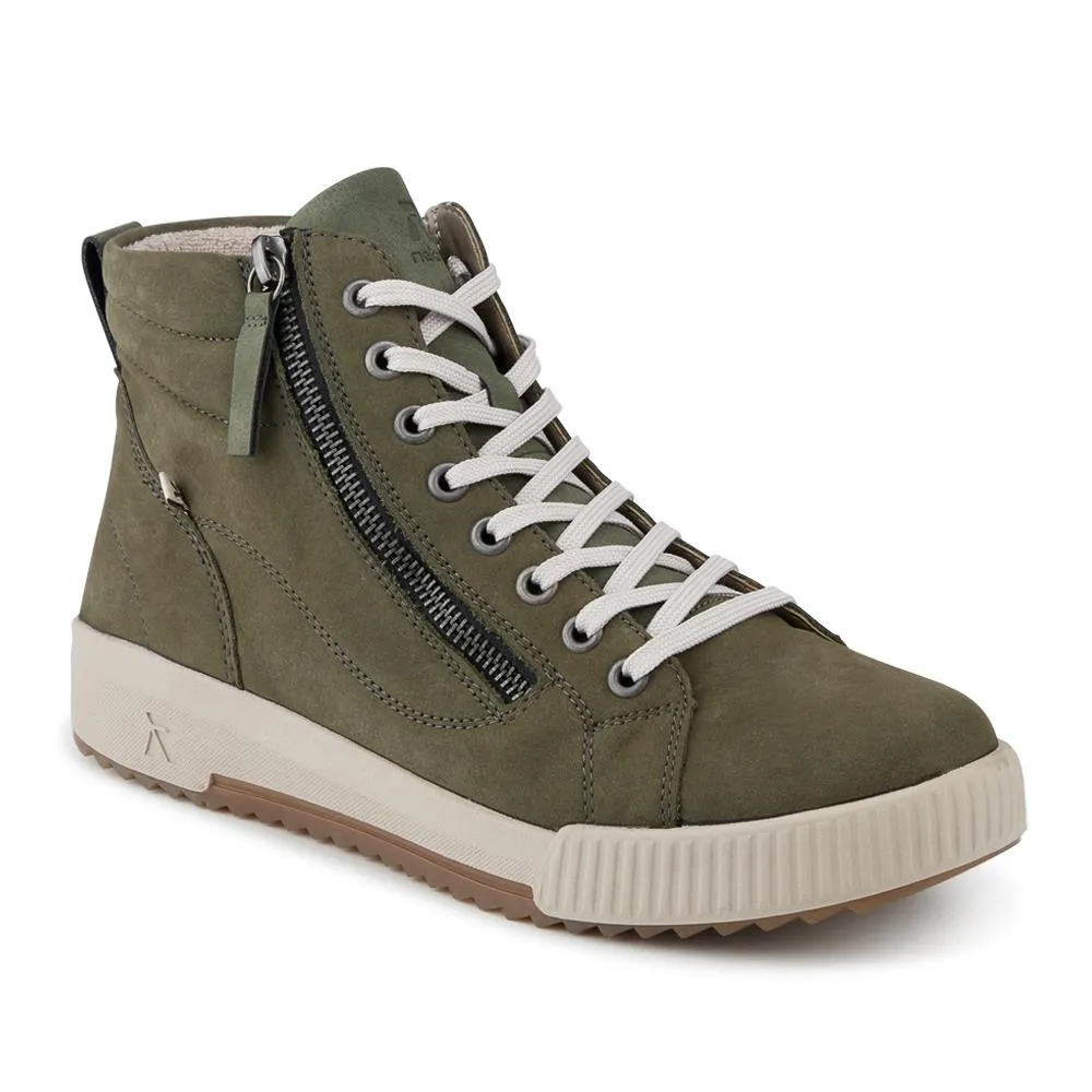 Rieker Leather Zipped Hi Top Trainers - RKR42546 / 328 186 - Green sold by Jones Bootmaker product image thumbnail 2