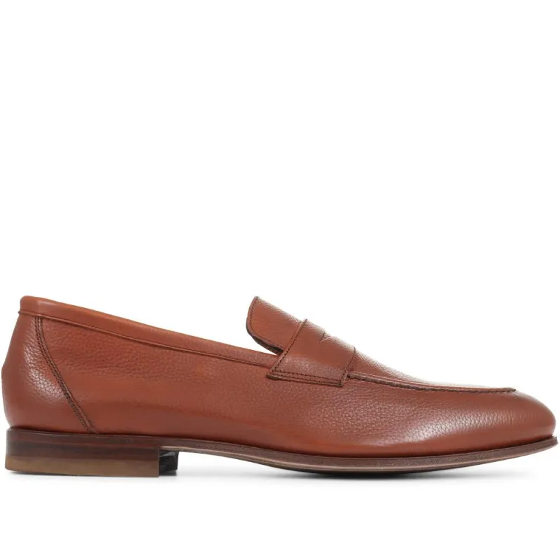 Cristo Leather Penny Loafers - CRISTO / 321 995 - Tan sold by Jones Bootmaker