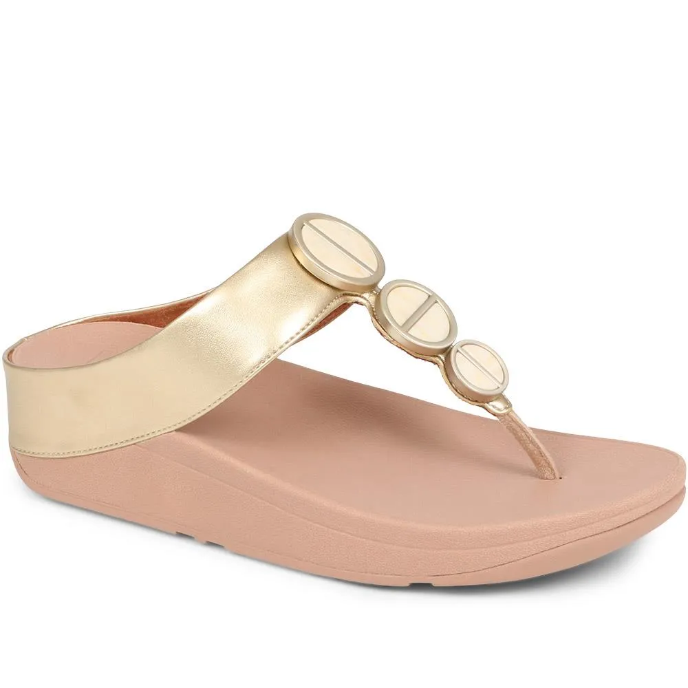 Halo Leather Wedge Sandals - FITF37503 / 323 247 - Platinum sold by Jones Bootmaker product image thumbnail 2