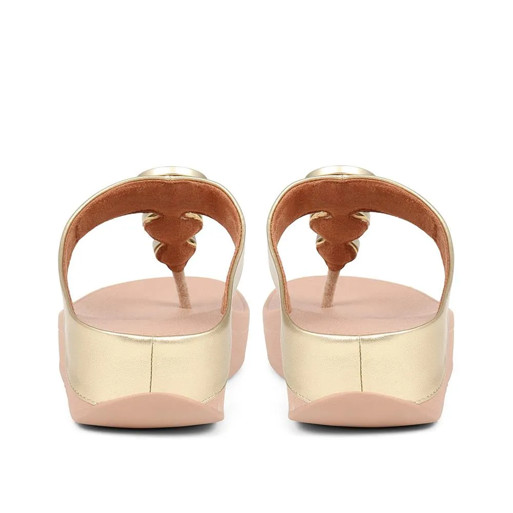 Halo Leather Wedge Sandals - FITF37503 / 323 247 - Platinum sold by Jones Bootmaker product image thumbnail 3