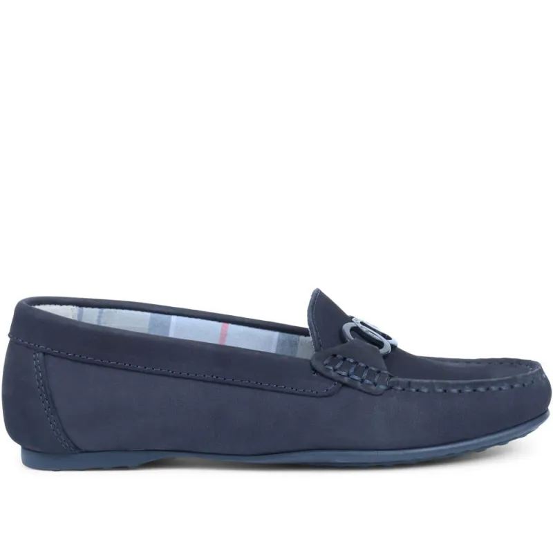 Astrid Leather Loafers - BARBR37510 / 323 746 - Navy made by Barbour