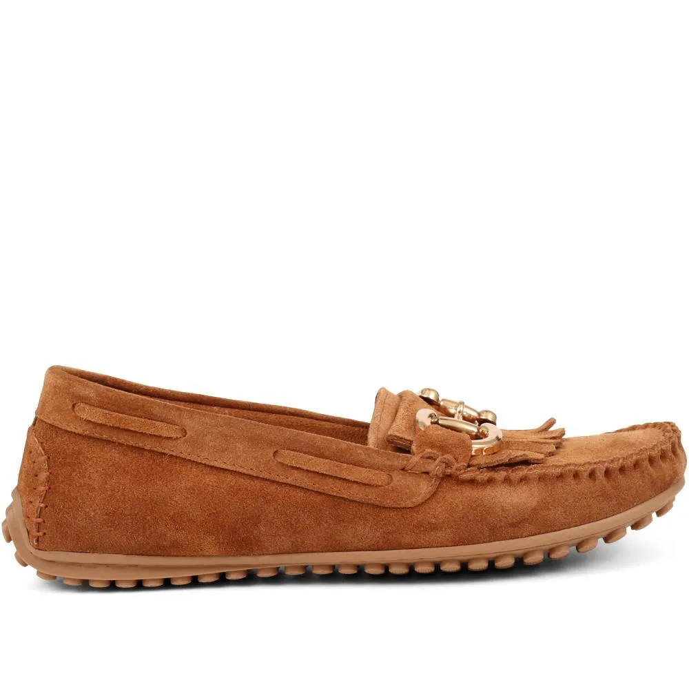 Giustina Suede Buckle Moccasins - GIUSTINA / 323 917 - Tan sold by Jones Bootmaker product image thumbnail 5