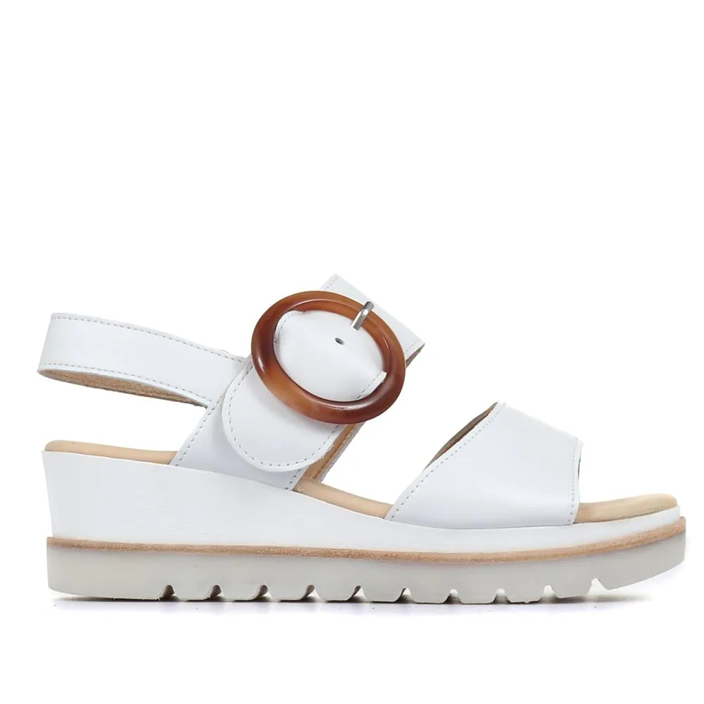 Yeo Wedge Sandals with Buckle - GAB31512 / 317 897 - White sold by Jones Bootmaker