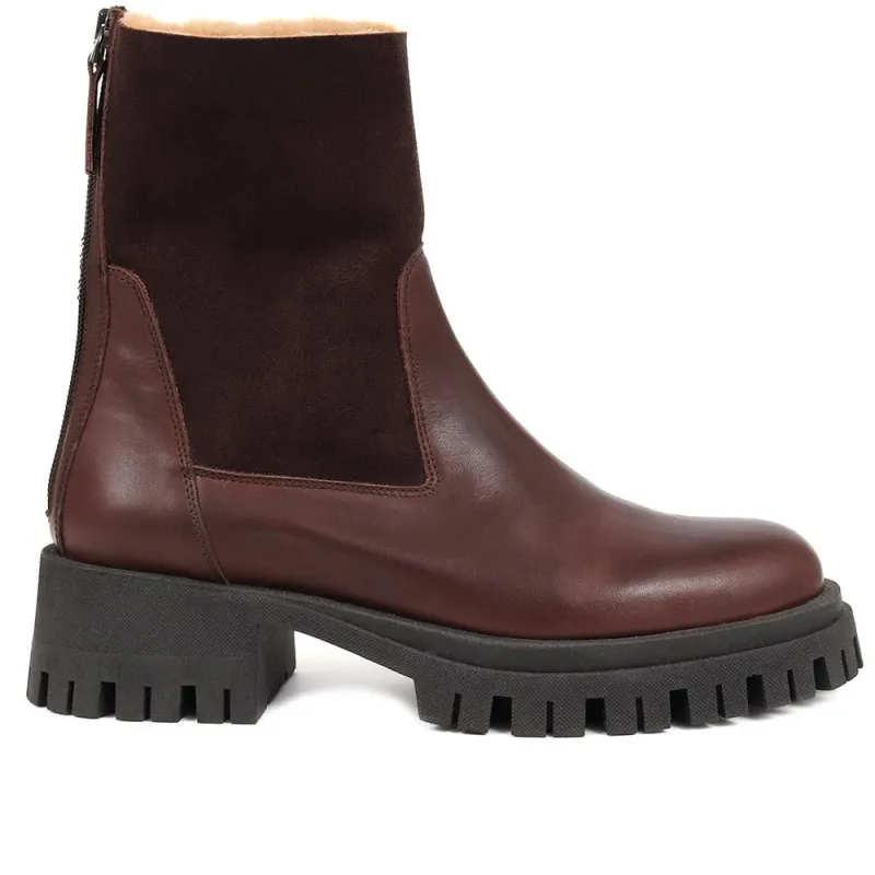 Leonarda Heeled Ankle Boots - LEONARDA / 324 365 - Brown sold by Jones Bootmaker