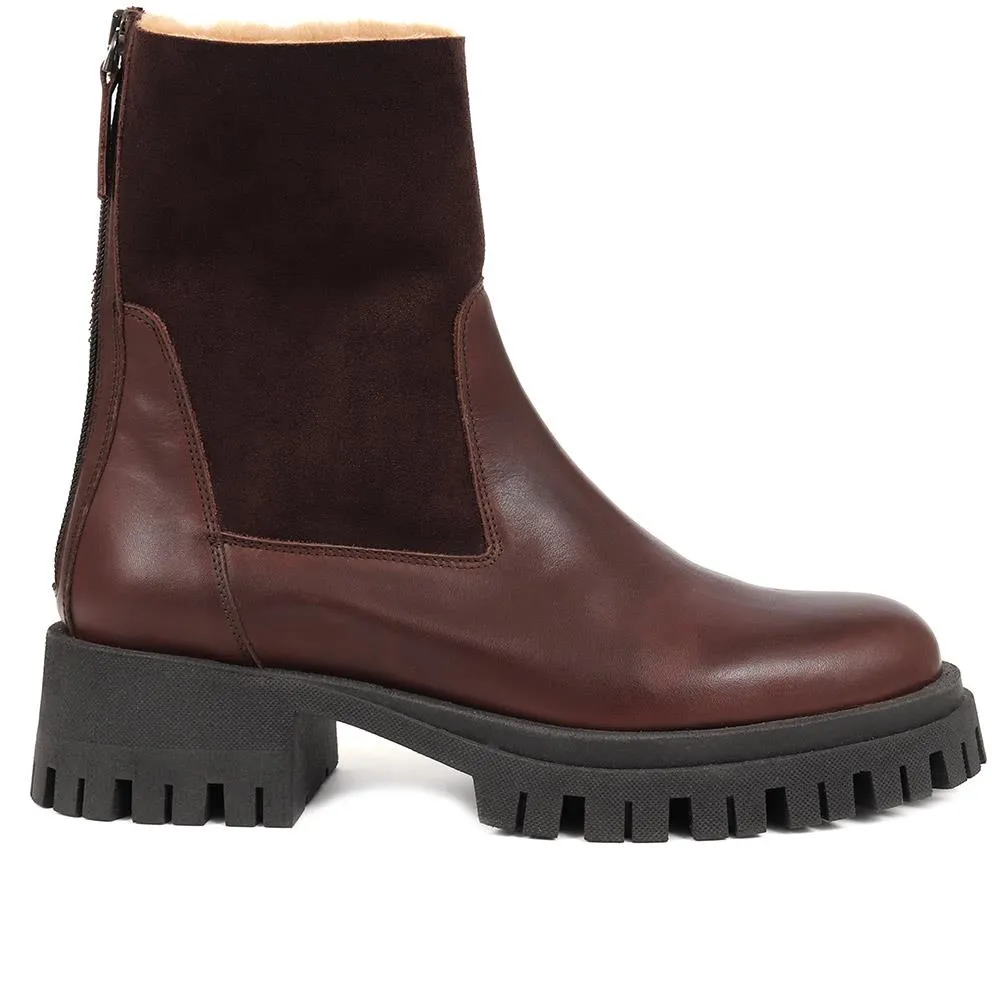 Leonarda Heeled Ankle Boots - LEONARDA / 324 365 - Brown sold by Jones Bootmaker